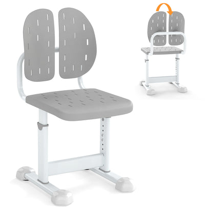 Height-Adjustable Kids Study Chair, Double Back Support, Breathable Seat, Gray Kids Chairs & Seating at Gallery Canada