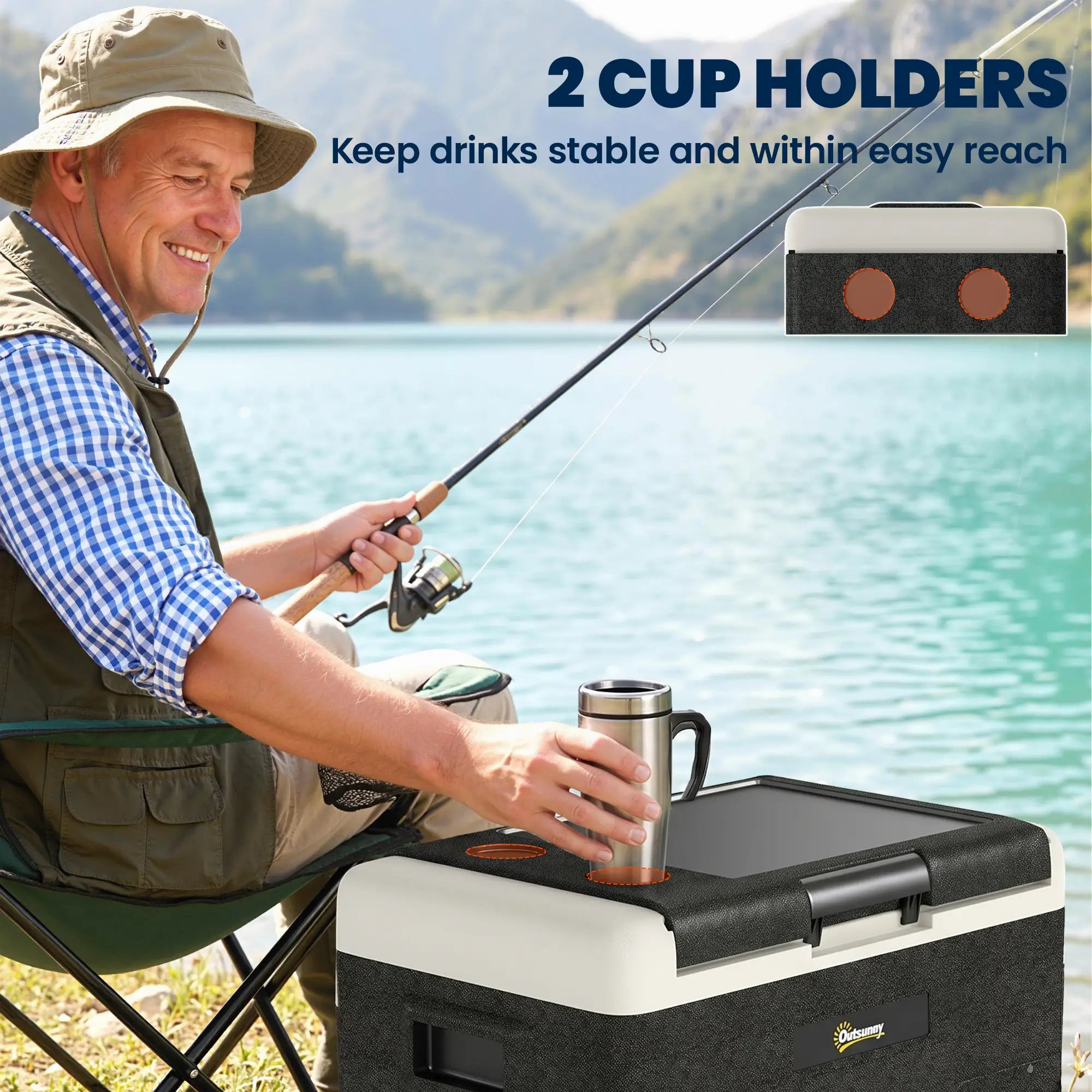 12 Volt Car Refrigerator, 53QT, -68-68 ℉, Portable Electric Cooler Car Coolers at Gallery Canada