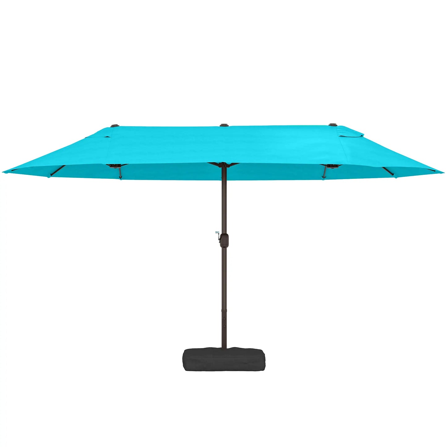 15' Outdoor Patio Umbrella, Twin Canopy Sunshade, Steel Table, Light Blue Double-sided Umbrellas Light Blue at Gallery Canada