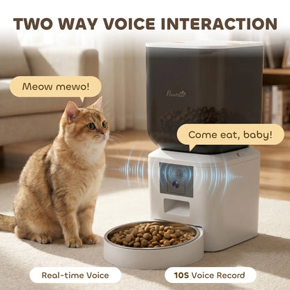 Automatic Cat Feeder With Camera, 2.4G WiFi, 8L, Dual Power Dog Bowls at Gallery Canada