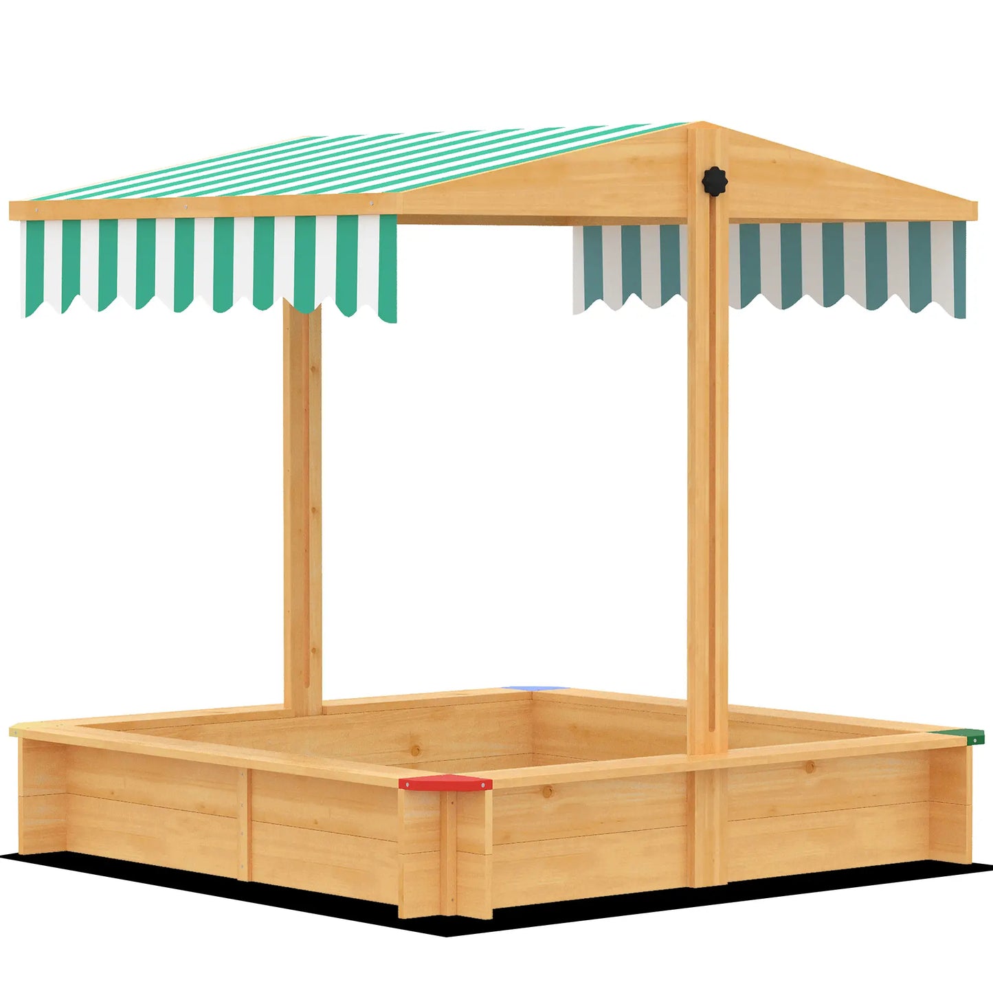 Wooden Sandbox With Cover, Outdoor For Kids, Light Brown Sandboxes & Accessories Light Brown, Green at Gallery Canada