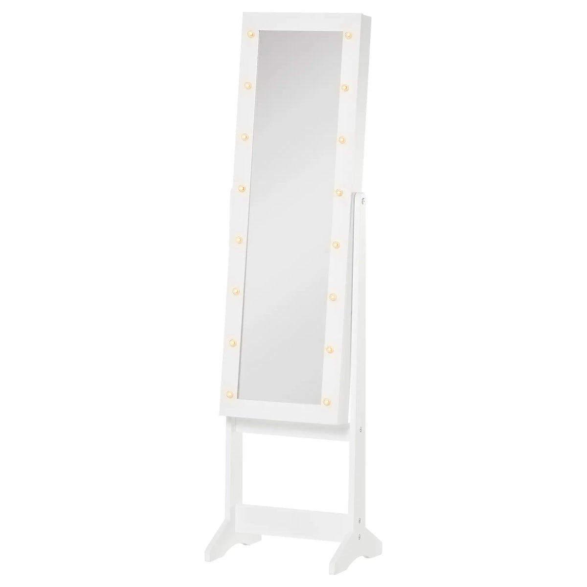 Free Standing Armoire Organizer, Lighted Mirrored Jewelry Cabinet, Angle Adjustable, 16 LED Lights Jewelry Armoire & Jewellery Mirror Cabinets at Gallery Canada