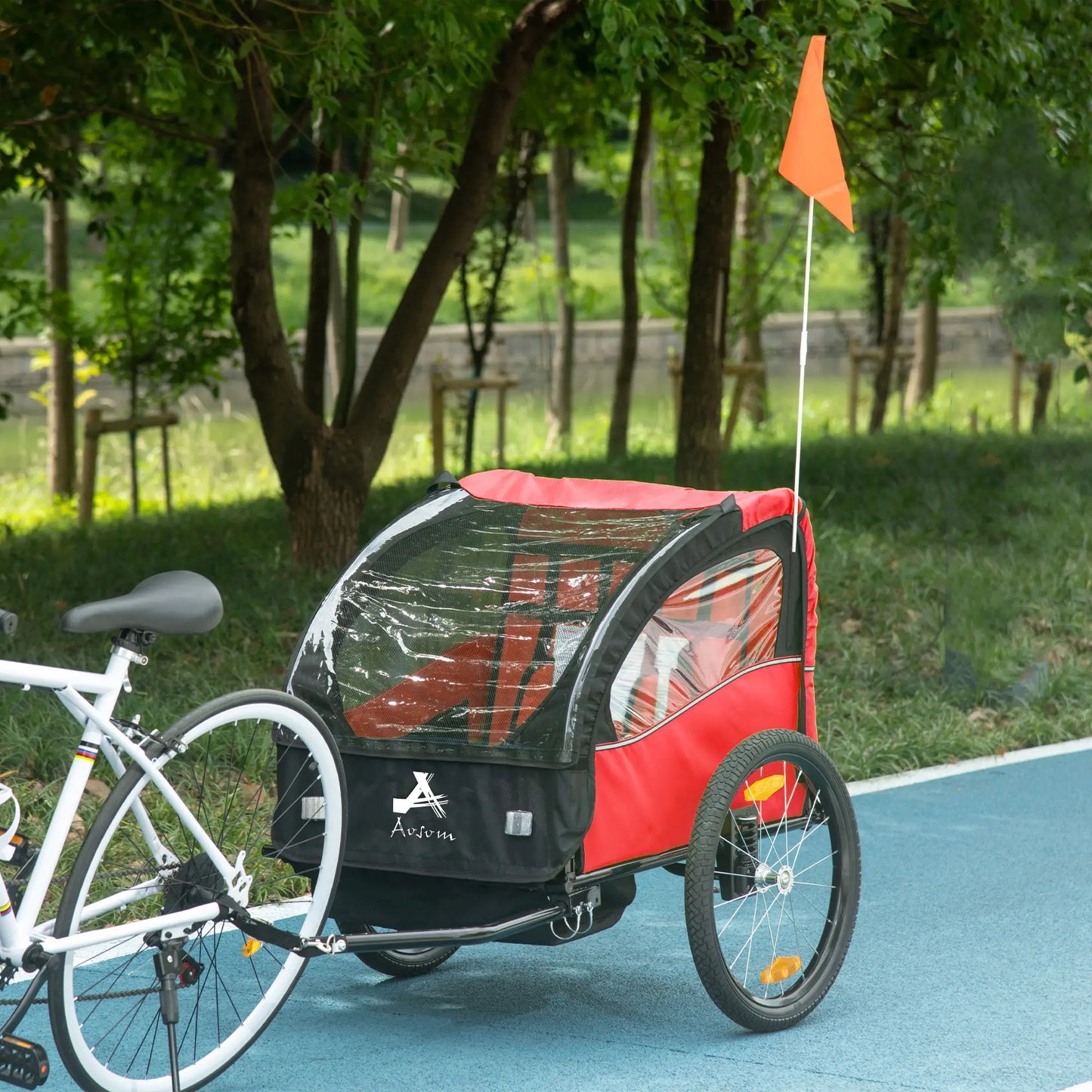 2 Seat Bike Trailer For Kids, Baby Stroller, 20" Wheels, Red Kids Bike Trailers at Gallery Canada