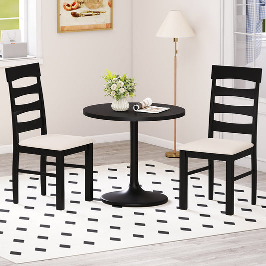 High Back Dining Room Chairs Set of 2 with Padded Seat, Black Dining Chairs Black at Gallery Canada
