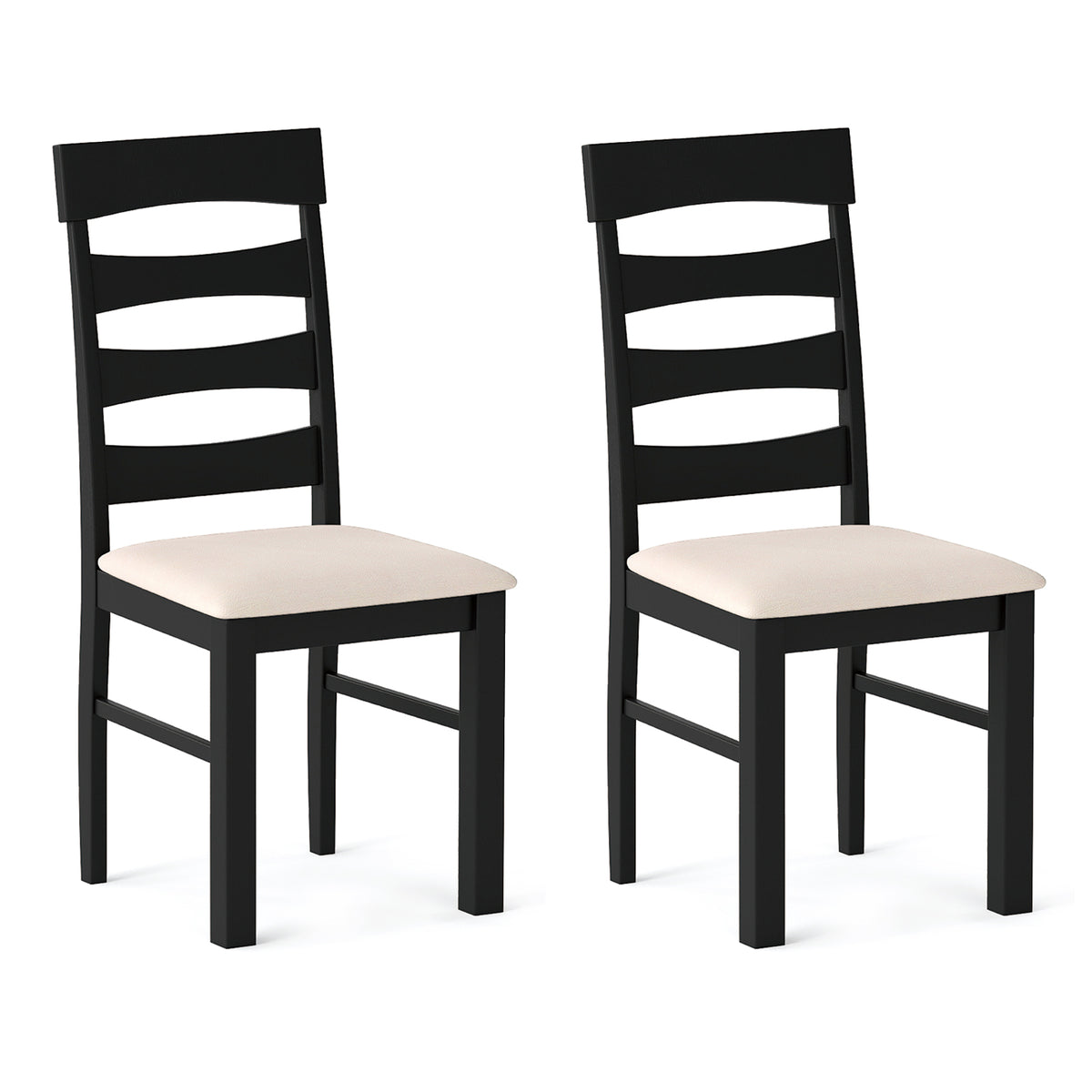 High Back Dining Room Chairs Set of 2 with Padded Seat, Black Dining Chairs at Gallery Canada