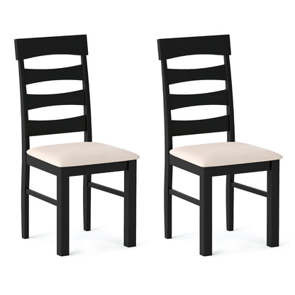 High Back Dining Room Chairs Set of 2 with Padded Seat, Black Dining Chairs at Gallery Canada