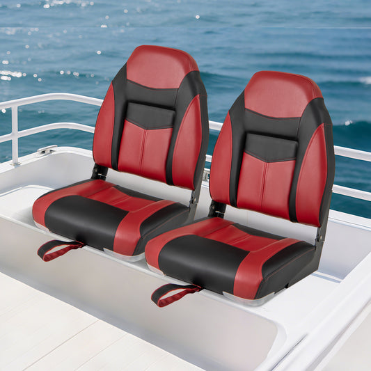 High Back Folding Boat Seats with Sponge Cushions and Flexible Hinges, Red Swimming Red at Gallery Canada