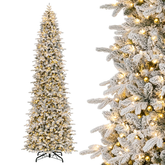 Hinged Artificial Spruce Xmas Tree with 3235/3882 Branch Tips and 1020 Warm White LED Lights, Green Christmas Tree Green at Gallery Canada