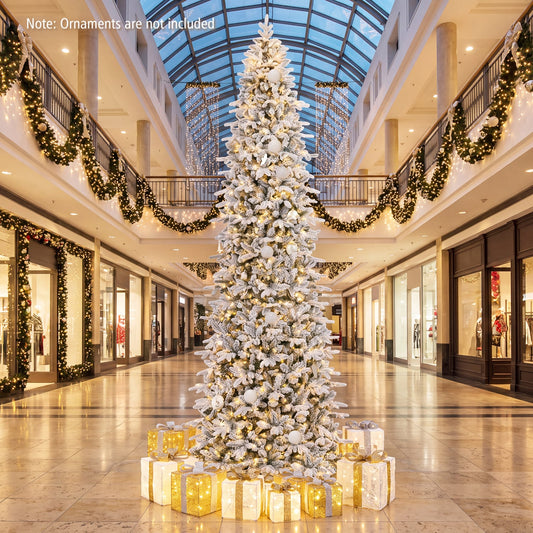 Hinged Artificial Spruce Xmas Tree with 3235/3882 Branch Tips and 1020 Warm White LED Lights, Green Christmas Tree Green at Gallery Canada