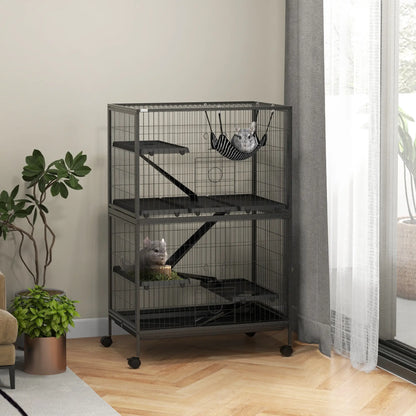 5-Tier Rolling Small Animal Cage, Guinea Pig Cage, Ferret Cage, Grey Houses & Habitats at Gallery Canada