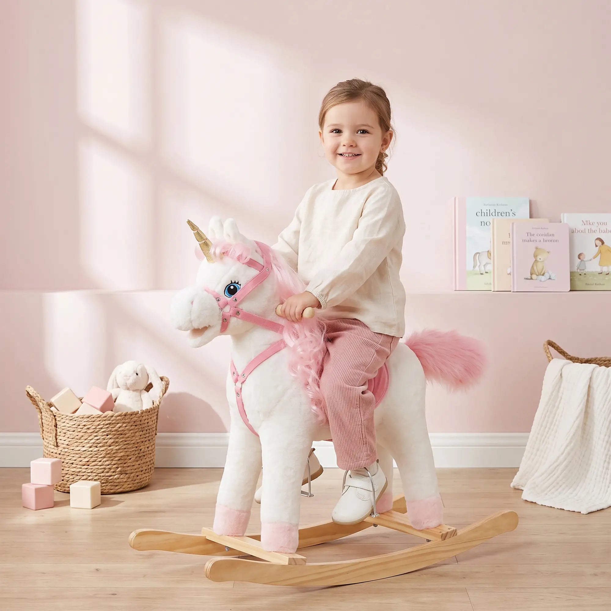 Unicorn Rocking Horse, Ride on Toy, Sounds, White, 3-5 Y, White Rocking Horses at Gallery Canada