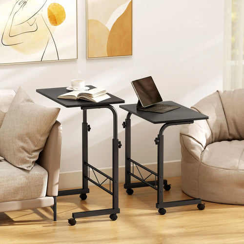 Mobile Standing Desk, Adjustable Height, 23.5 Inch, Black