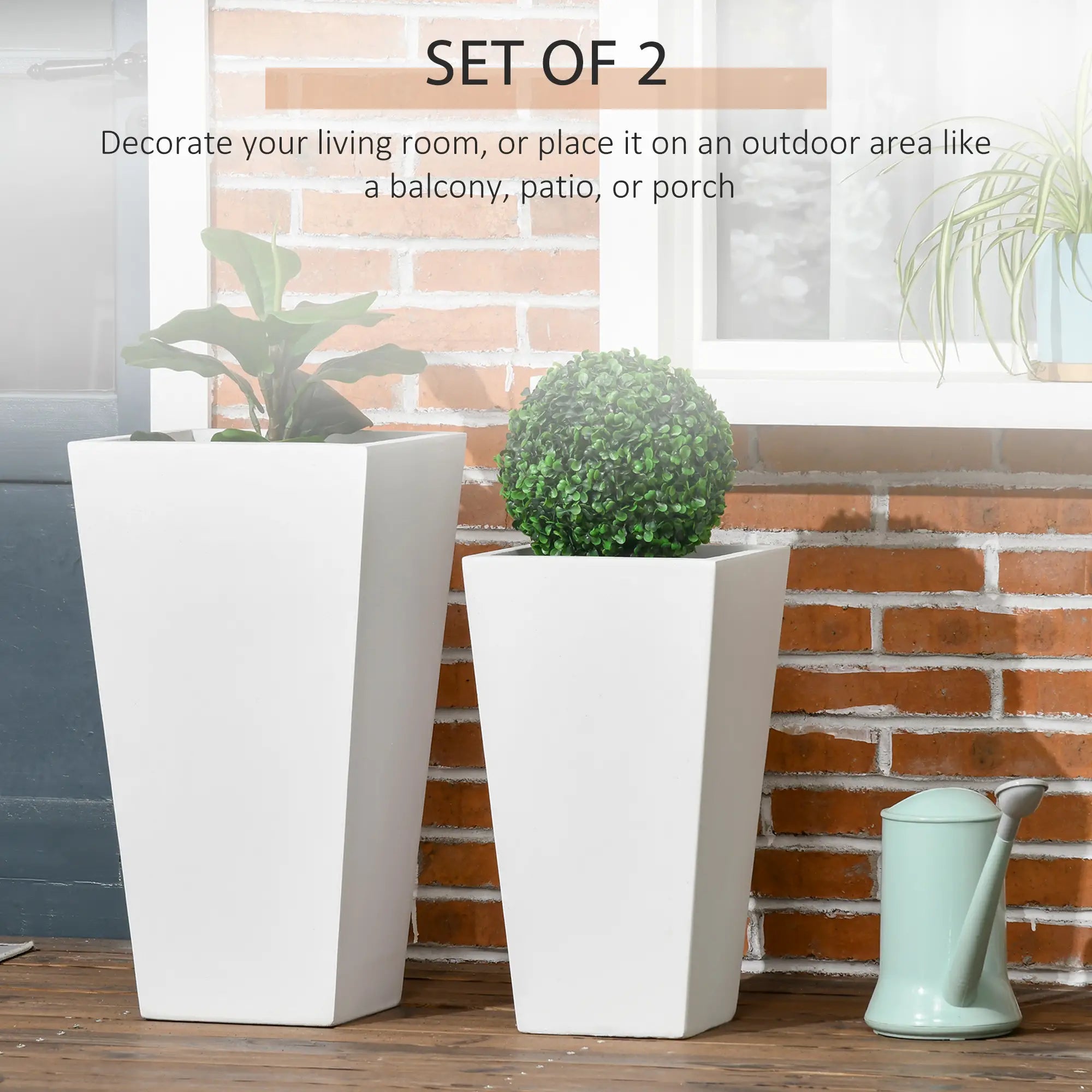 Set of 2 Tall Planters, 22