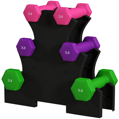2 x 2 lbs., 2 x 3 lbs., 2 x 5 lbs. Dumbbells Set, Hand Weights for Gym Dumbbells & Barbells Pink, Purple, and Green at Gallery Canada