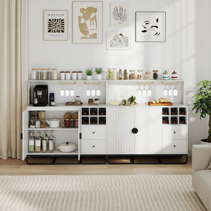 Bar Cabinet with Wine Rack & Glass Holder, White Sideboards Cabinets & Buffets at Gallery Canada