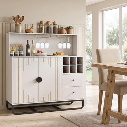 Bar Cabinet with Wine Rack & Glass Holder, White Sideboards Cabinets & Buffets at Gallery Canada