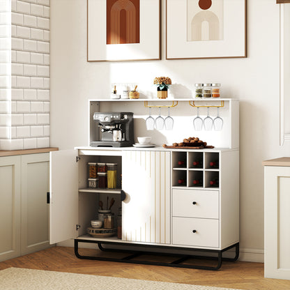 Bar Cabinet with Wine Rack & Glass Holder, White Sideboards Cabinets & Buffets at Gallery Canada