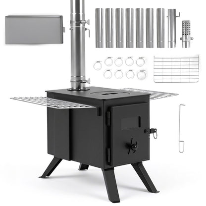 Hot Tent Stove With Ash Tray, 8.4 Ft, Black Outdoor Grills Black at Gallery Canada
