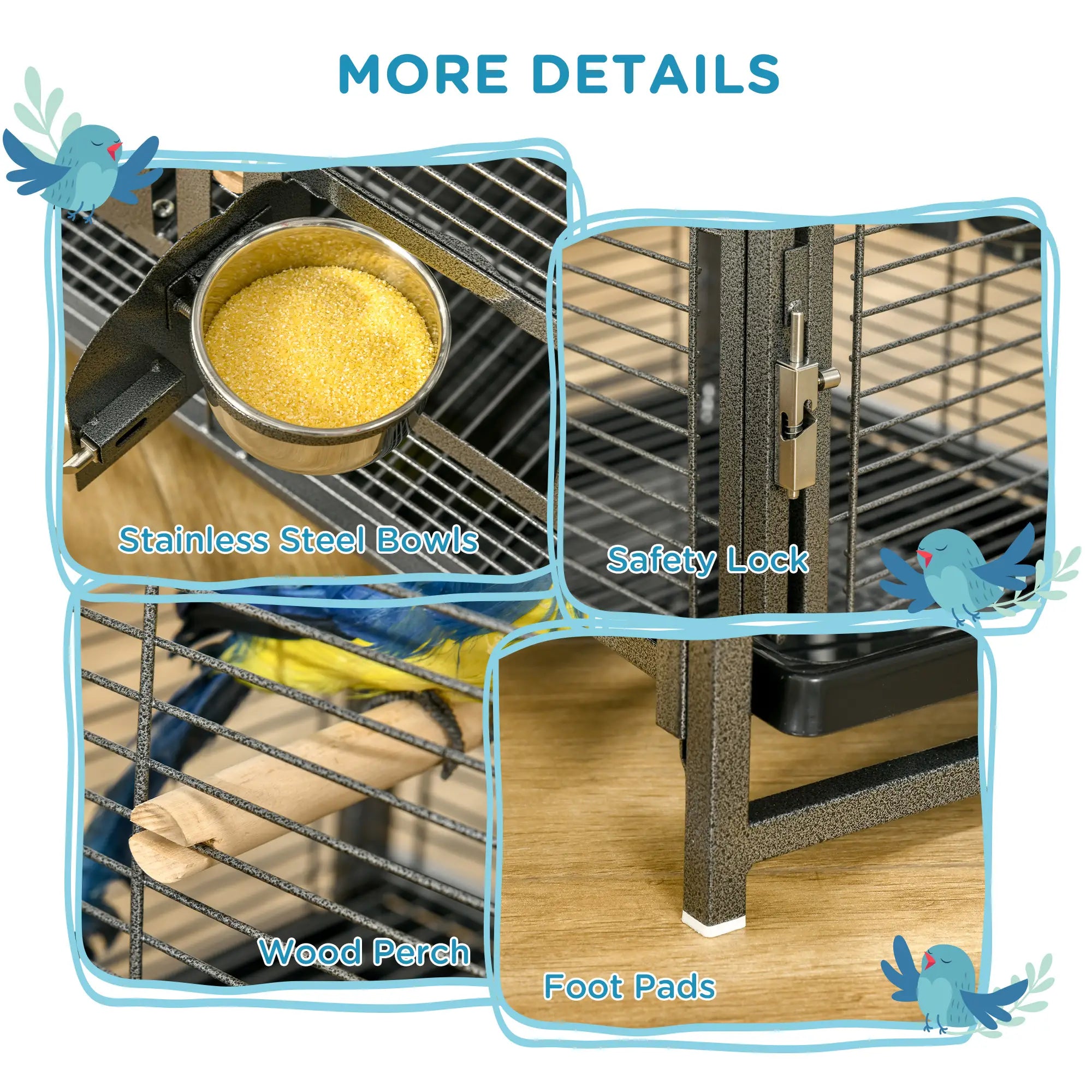 Bird Travel Cage for Parrots, Conures, African Grey, Black Bird Cages at Gallery Canada