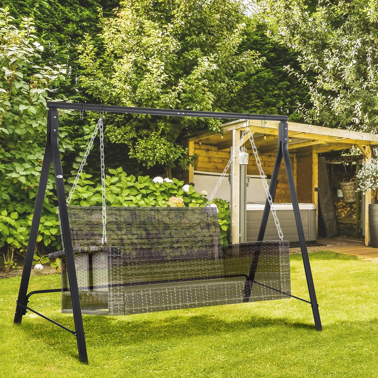 Metal Swing Stand, Hanging Chair Frame, 528 LBS, Black Hammock Stands at Gallery Canada