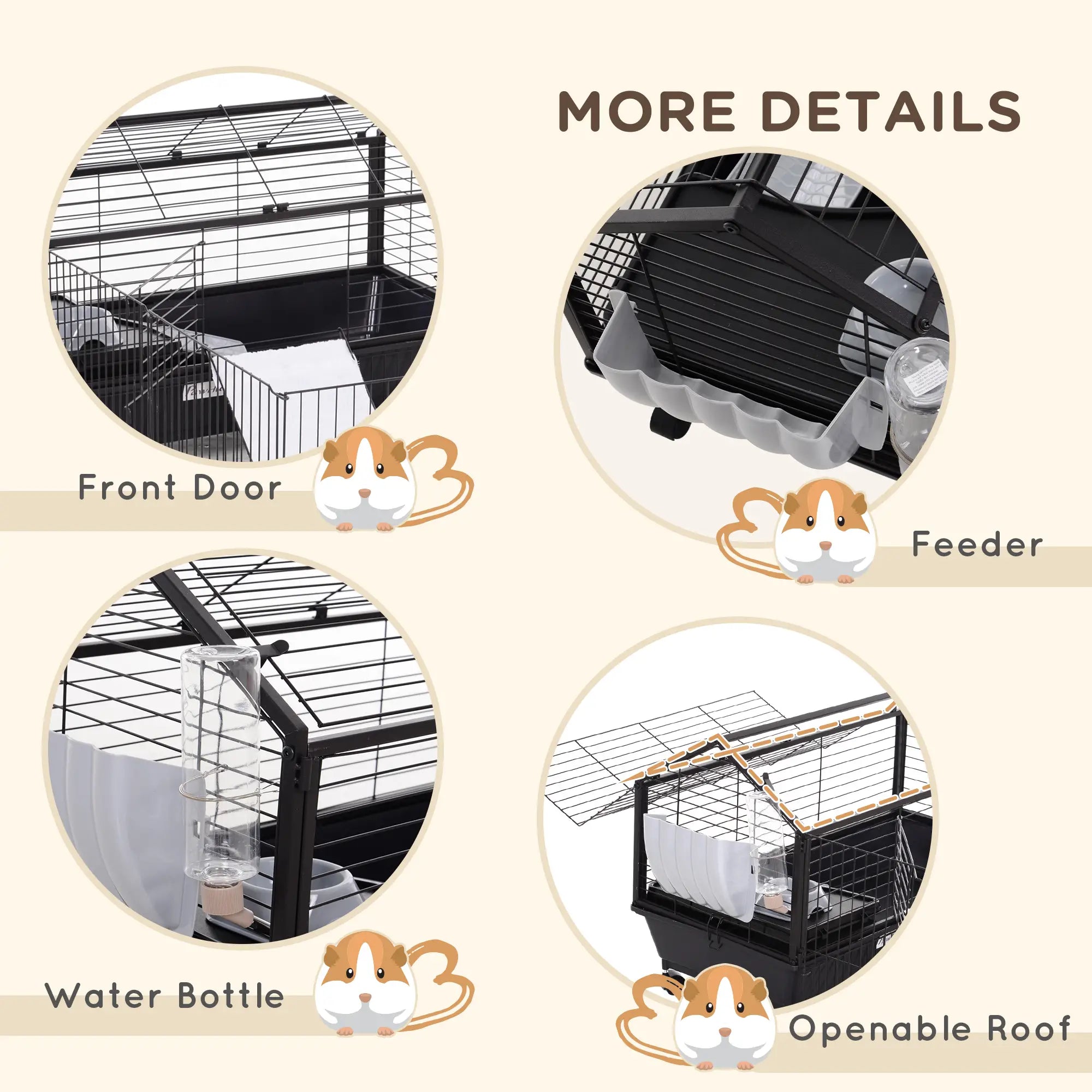 Metal Small Animal Cage, Rabbit Cage, 34.6