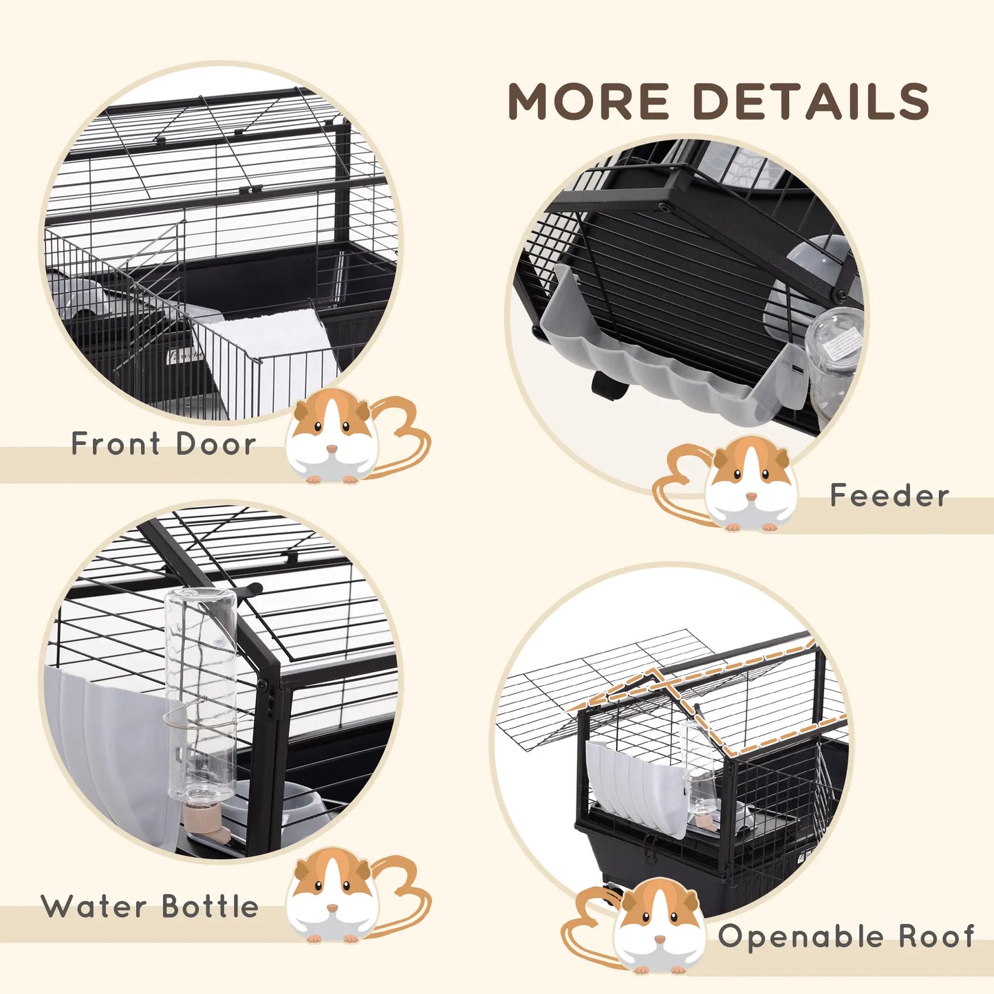 Metal Small Animal Cage, Rabbit Cage, 34.6" L x 50.6" W x 22" H Houses & Habitats at Gallery Canada
