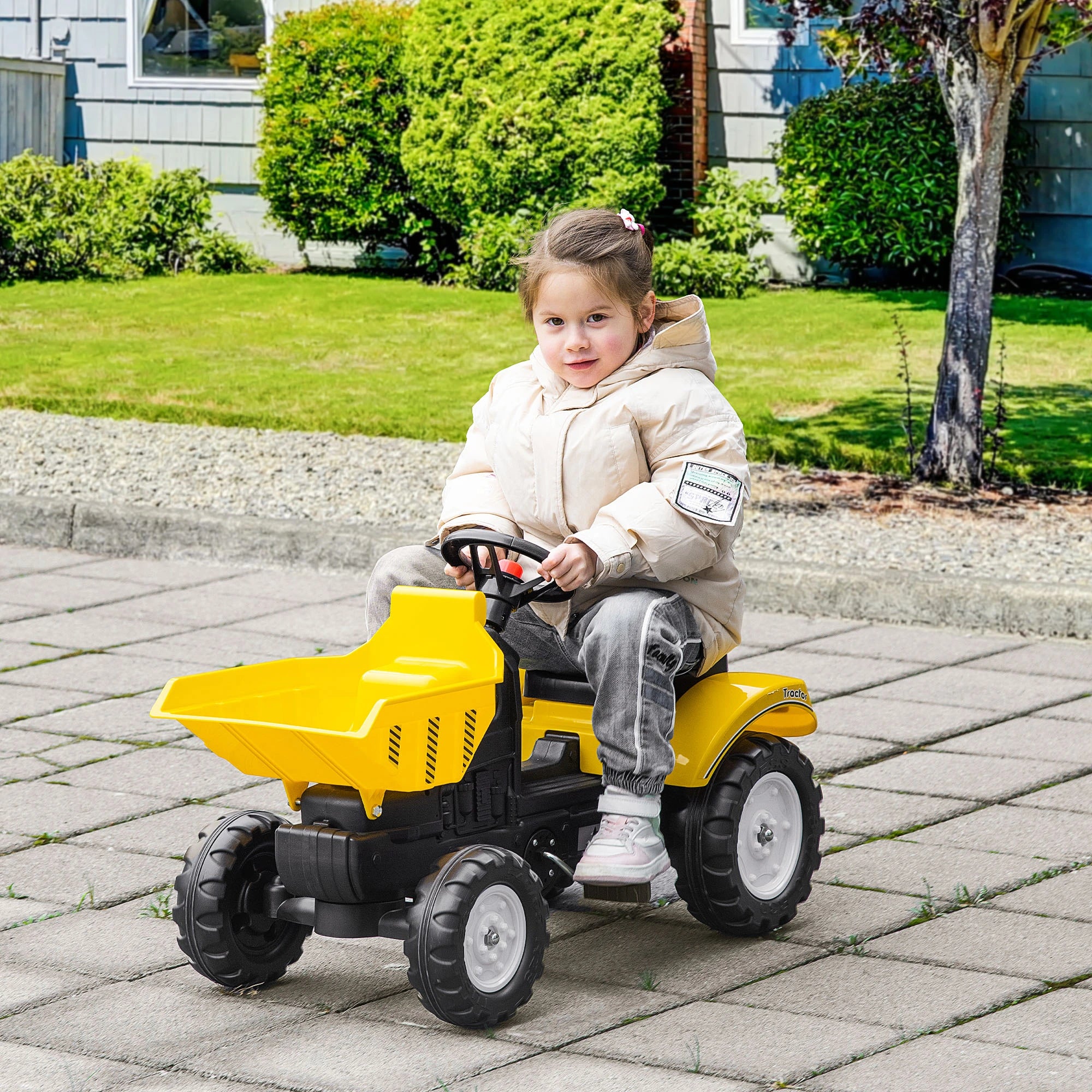 Kids Ride On Tractor, Pedal Construction Car, Manual Bucket, 3 Year Old, Yellow Toy Excavators at Gallery Canada