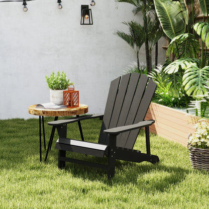 Wood Adirondack Chair, Outdoor Patio Chair, Slatted Design, Black Patio Chairs at Gallery Canada