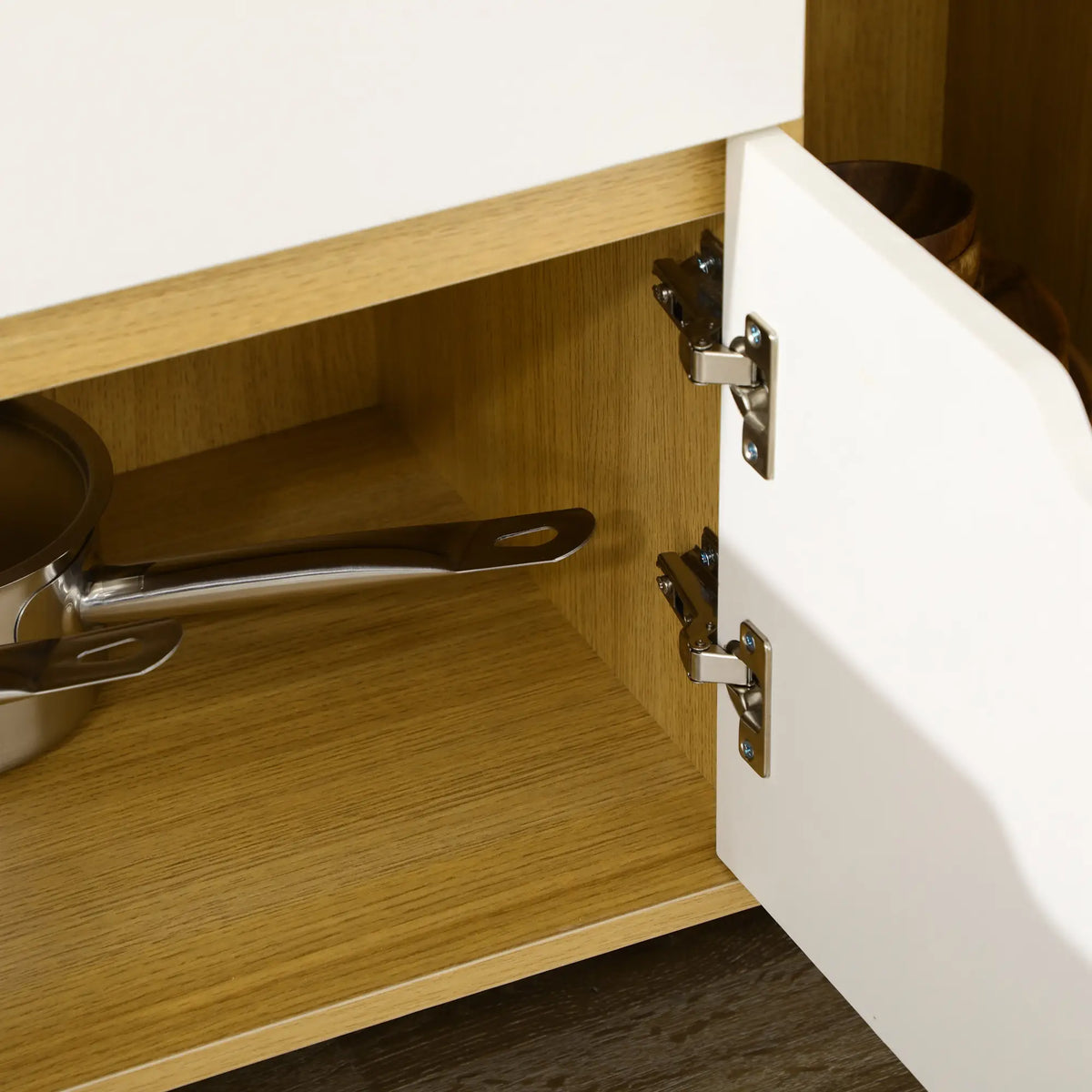 Modern Microwave Stand, Cabinet with Drawer, Storage, White Kitchen Pantry Cabinets at Gallery Canada