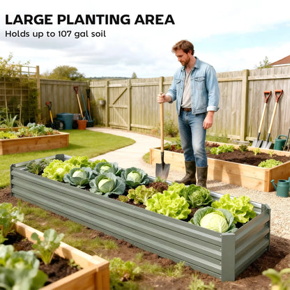 8'x2'x1' Galvanized Raised Bed, Large Elevated Planter Box, Galvanized Galvanized Planter Boxes at Gallery Canada