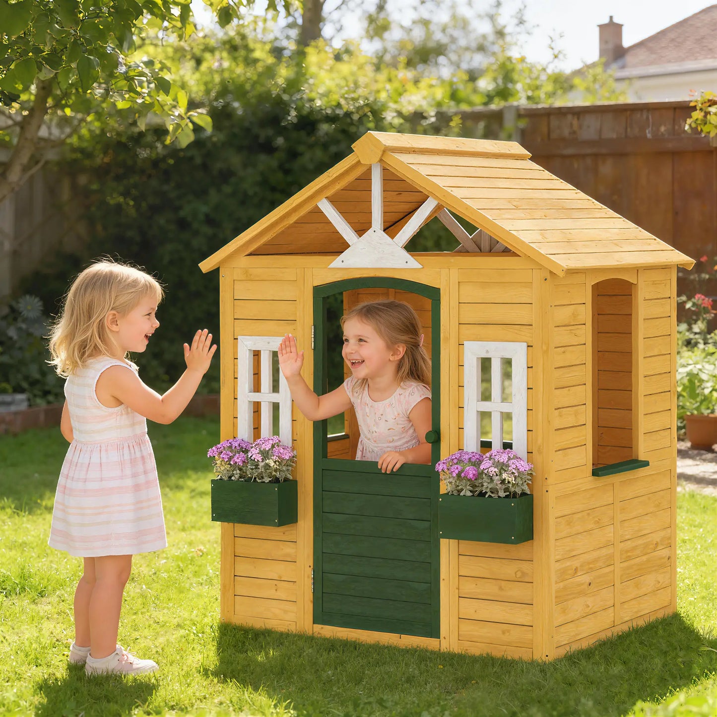 Wooden Kids Playhouse, Outdoor Garden, Indoor Playroom, Ages 3-8 Play Houses at Gallery Canada