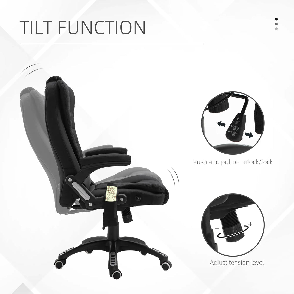 Reclining Massage Office Chair, High Back, Swivel Wheels, Black Massage Chairs at Gallery Canada