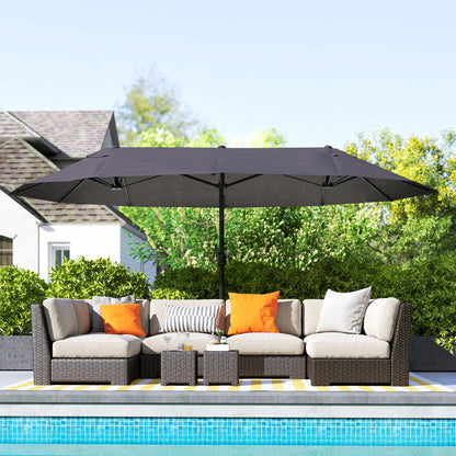Double-Sided Patio Umbrella Sun Shade, Grey Sun Umbrellas at Gallery Canada
