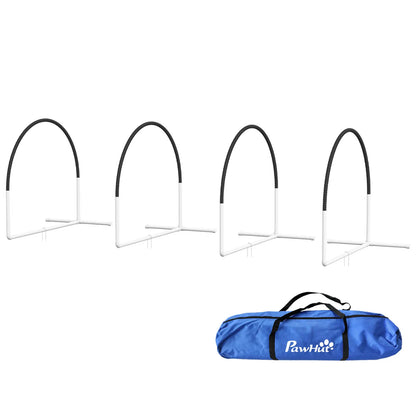 Dog Agility Kit, Obstacle Course Training Equipment, Weave Poles, Carry Bag, Black Dog Agility Training Equipment White, Black at Gallery Canada