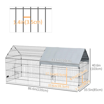 87" Small Animal Cage With Roof, Indoor Outdoor Use, For Chicken Rabbits Chinchillas, Silver Houses & Habitats at Gallery Canada