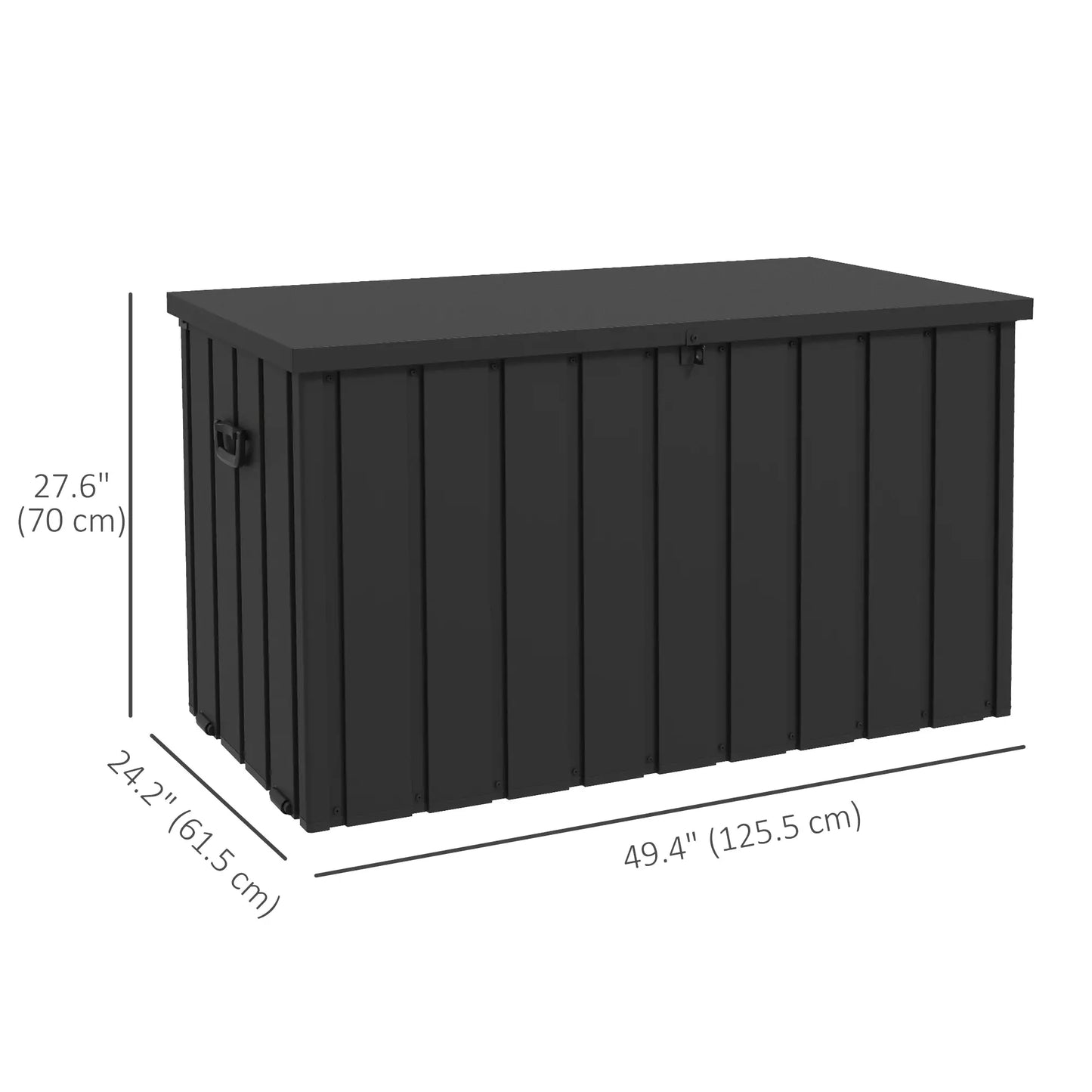 119 Gallon Deck Box, Lockable Galvanised Steel Storage Container, Dark Grey Patio Storage Boxes at Gallery Canada