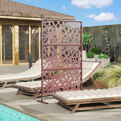 Metal Outdoor Privacy Screen, 78" x 48", Dark Brown Side Awnings at Gallery Canada