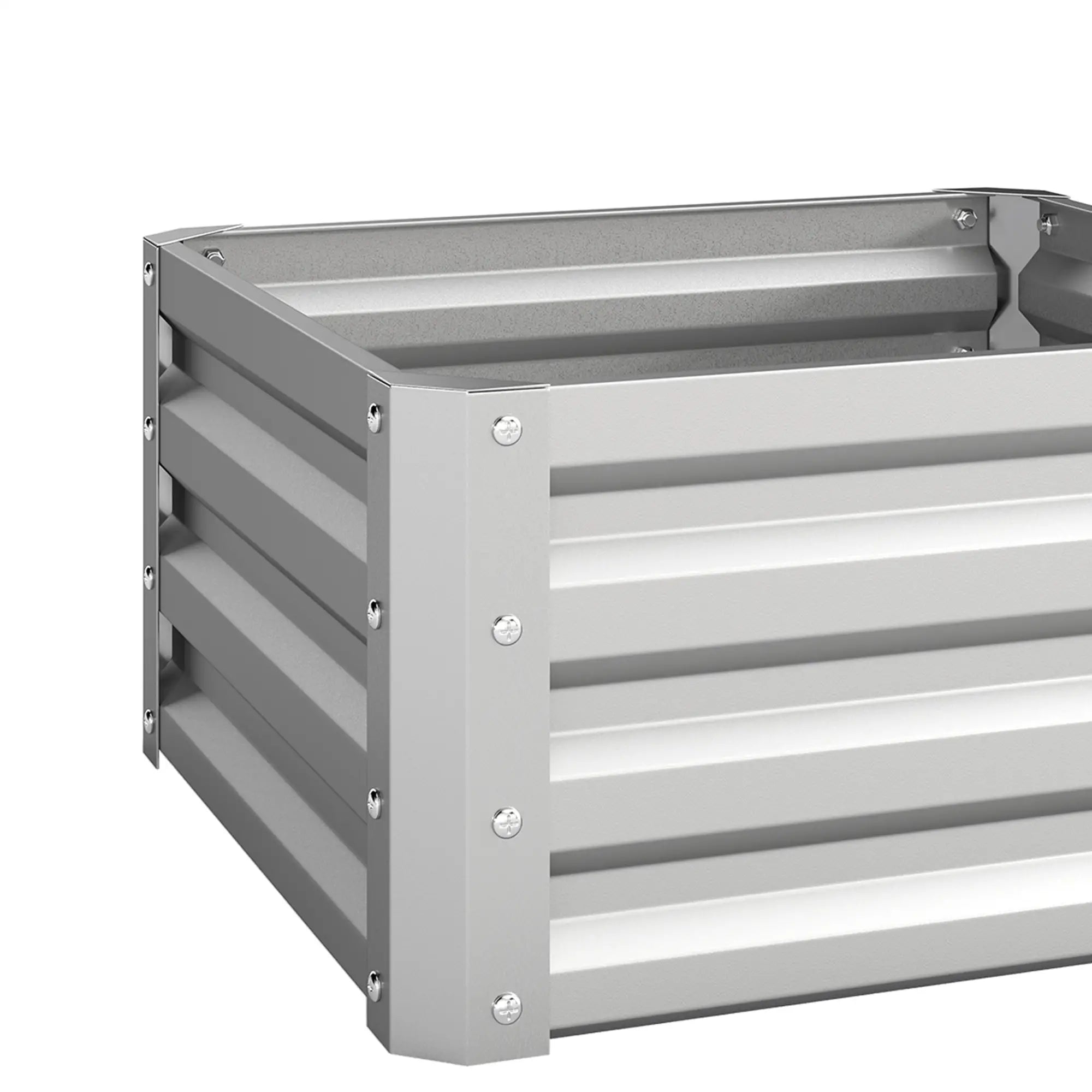 2' x 2' x 1' Raised Garden Bed, Galvanised Steel Frame, Vegetables, Flowers, Herbs, Silver Raised Garden Beds at Gallery Canada
