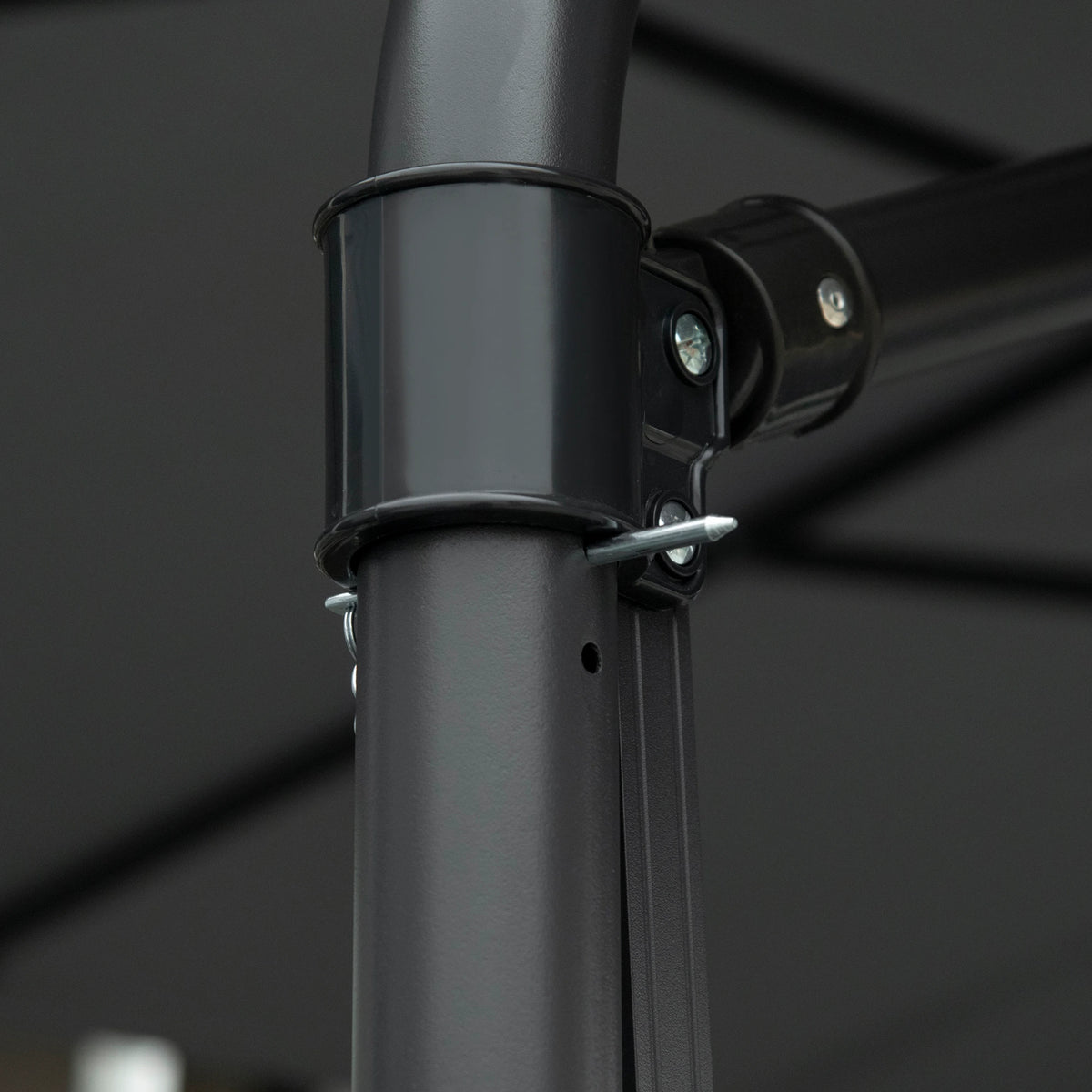 8FT Cantilever Patio Umbrella, Offset with Cross Base, Dark Gray Cantilever Umbrellas at Gallery Canada