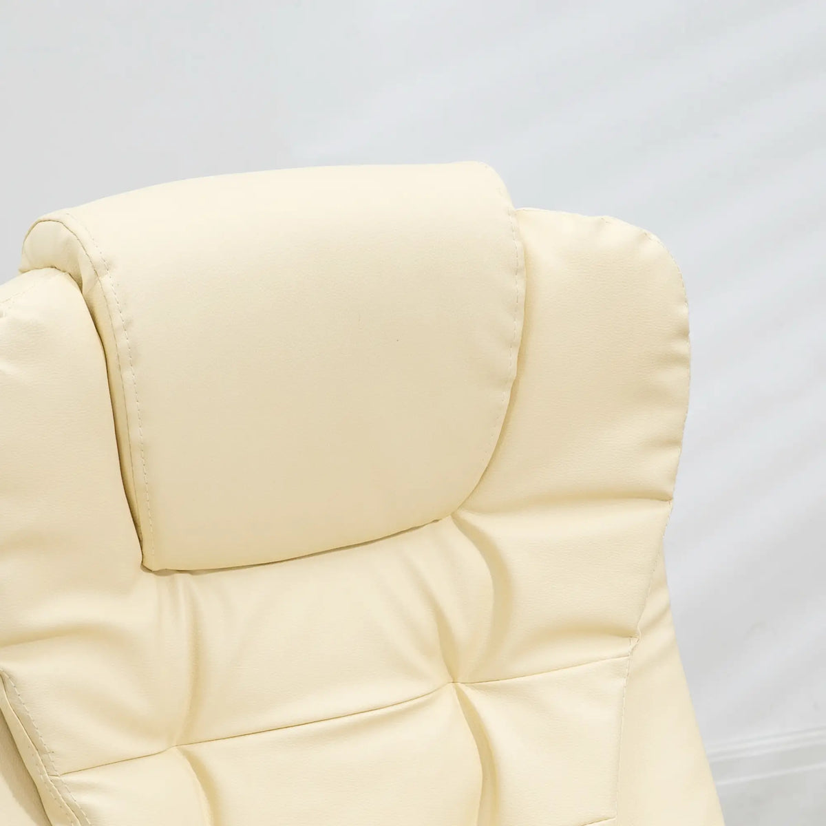 Adjustable Heated Massage Swivel Office Chair, High Back Leather, Beige Massage Chairs at Gallery Canada