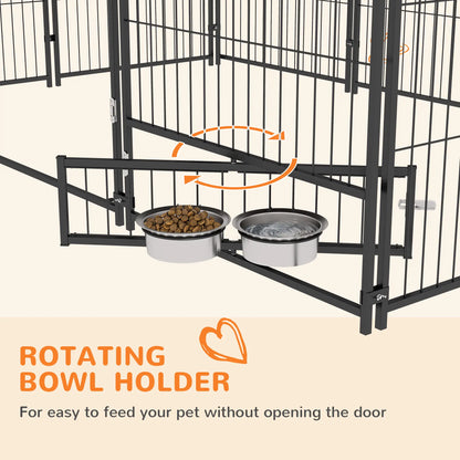 6.9' x 4.6' x 5' Outdoor Dog Kennel, Canopy, Rotating Bowls, Coffee Houses, Kennels & Pens at Gallery Canada
