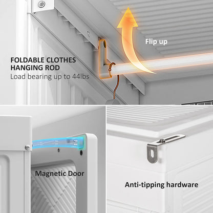 Portable Wardrobe Closet, 8 Cube Compartments, White Clothing Storage at Gallery Canada
