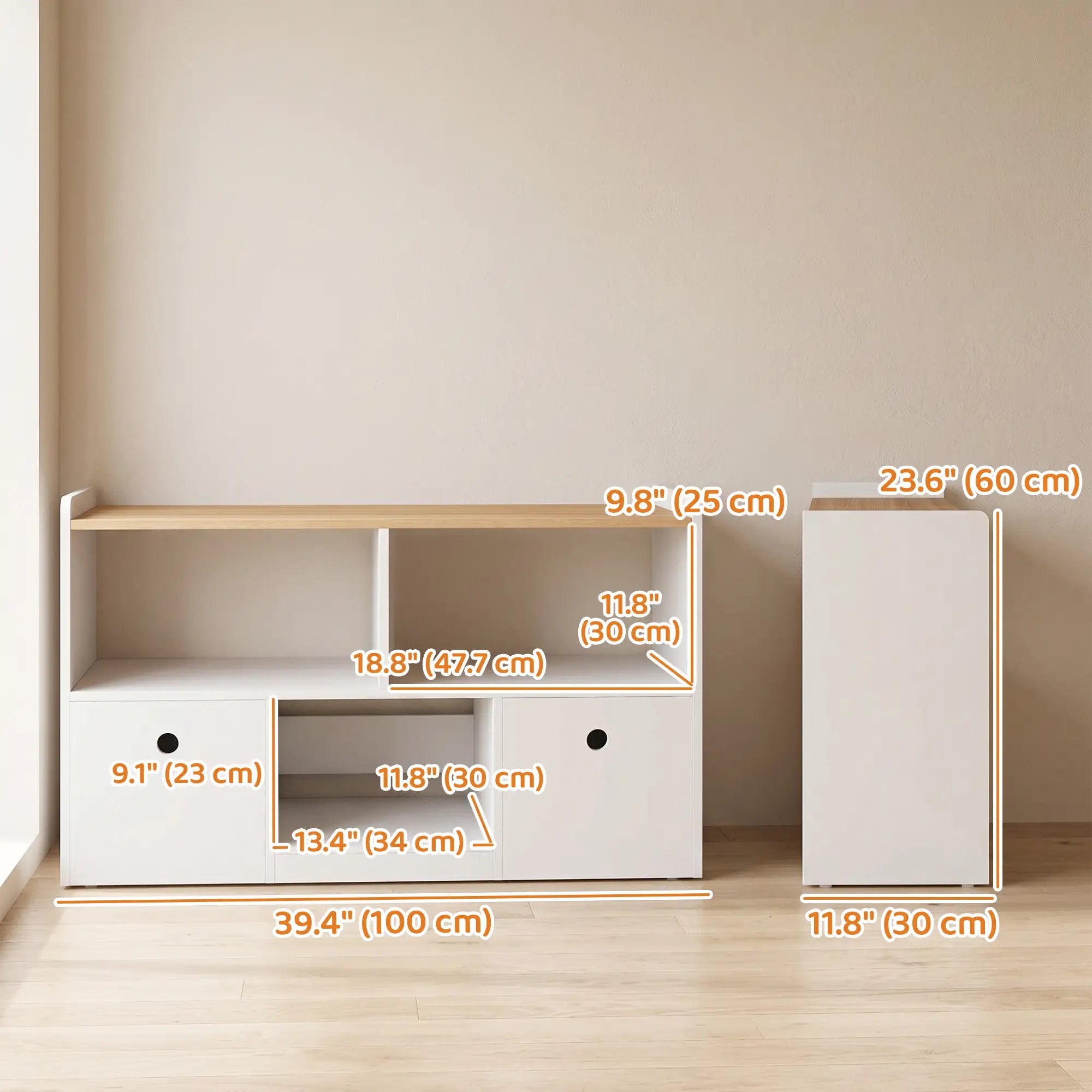 Toy Storage Organizer, 2 Drawers 3 Cubbies, White Baby & Kids Storage at Gallery Canada