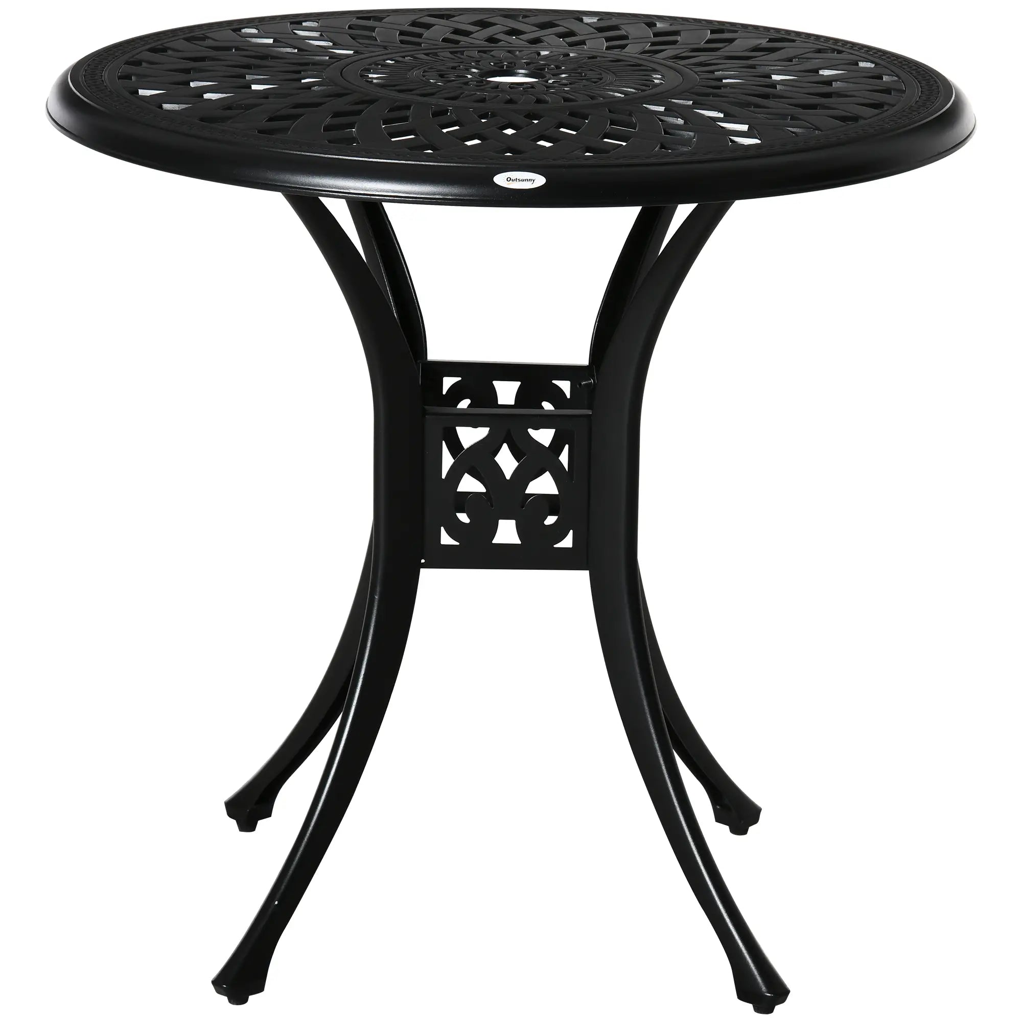 30 Inch Round Patio Dining Table With Umbrella Hole, Black Patio Side Tables at Gallery Canada