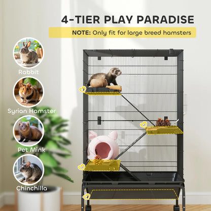 47"H Ferret Cage, Large 4-Tier Guinea Pig Cage, Black Houses & Habitats at Gallery Canada