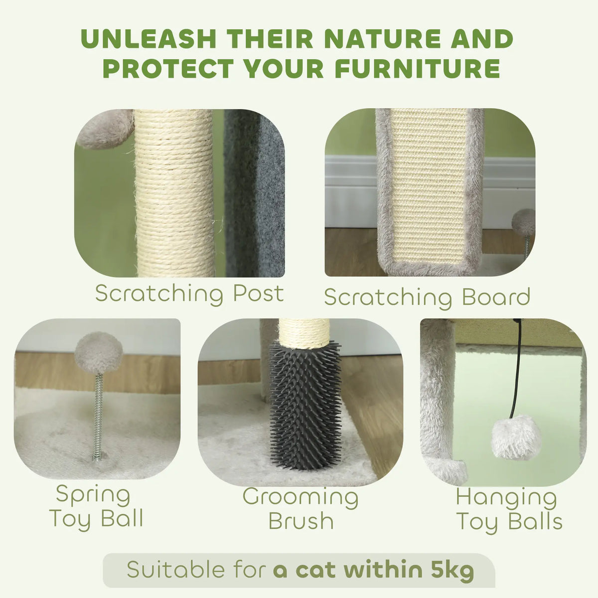 41 Inch Cat Tree, Scratching Posts, Bed, Condo, Grooming Brush Cat Trees at Gallery Canada