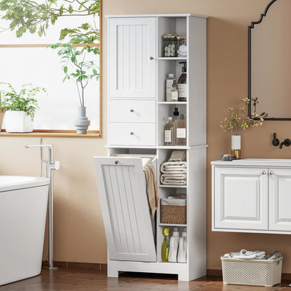 67" Tall Bathroom Storage Cabinet, Slim, White Freestanding Bathroom Cabinets at Gallery Canada