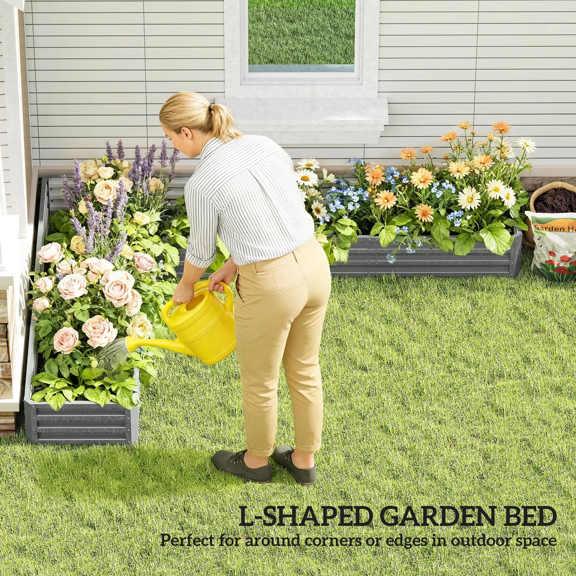 L-Shaped Raised Garden Bed, 82