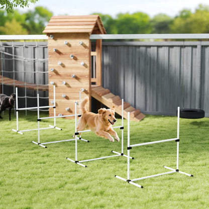 Set of 4 Dog Agility Training Jump Bars, Adjustable, White Dog Agility Training Equipment at Gallery Canada