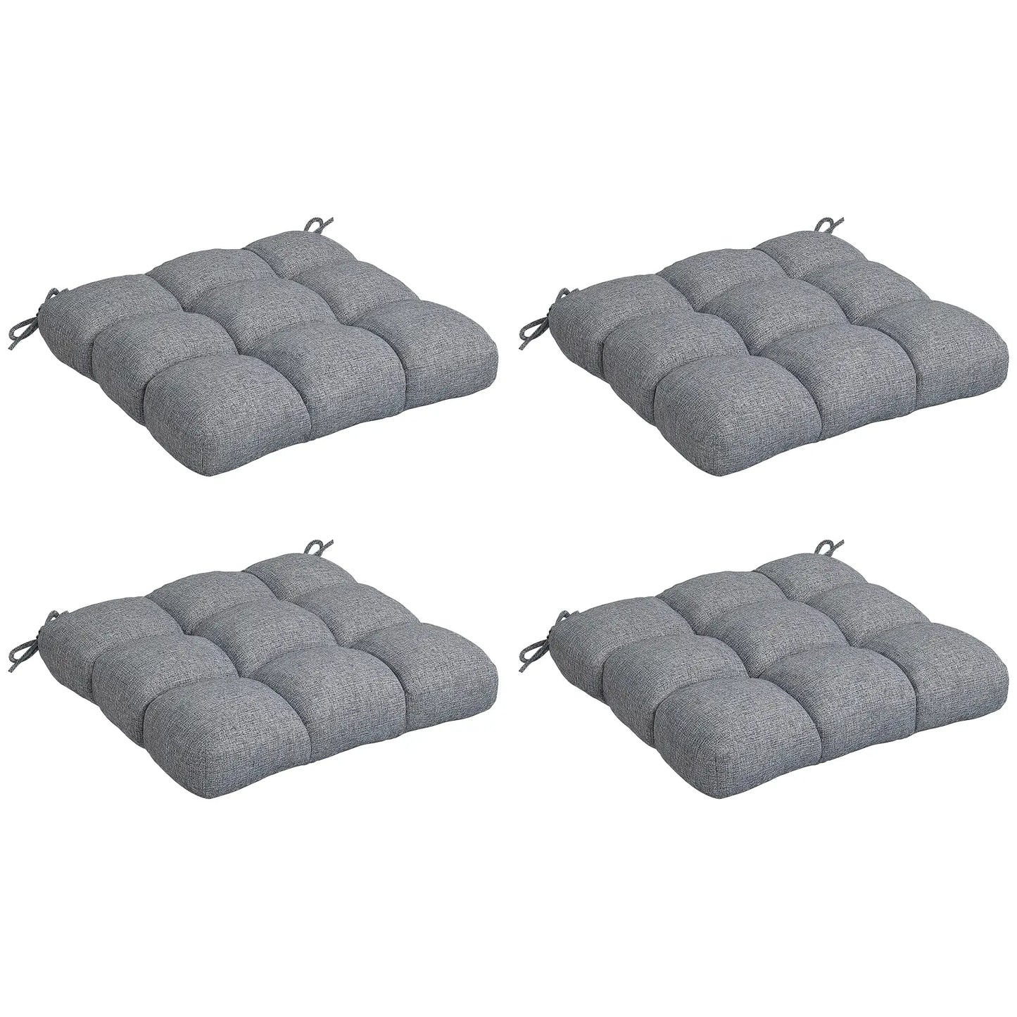 4-Piece Patio Chair Cushion Set, Indoor Outdoor Replacement Pillows Patio Chair Cushions Grey at Gallery Canada